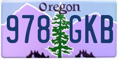 OR license plate 978GKB