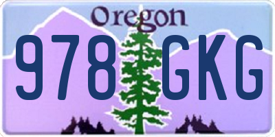 OR license plate 978GKG