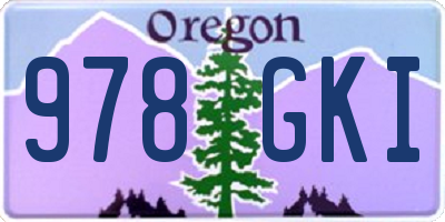 OR license plate 978GKI