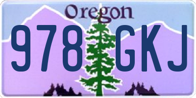 OR license plate 978GKJ