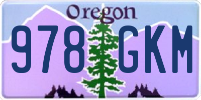 OR license plate 978GKM