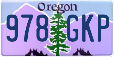 OR license plate 978GKP