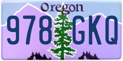 OR license plate 978GKQ