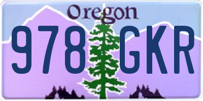 OR license plate 978GKR