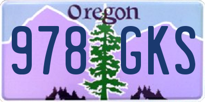 OR license plate 978GKS