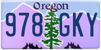 OR license plate 978GKY