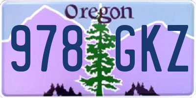 OR license plate 978GKZ