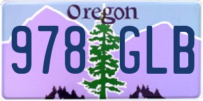 OR license plate 978GLB