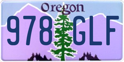 OR license plate 978GLF