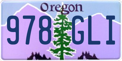 OR license plate 978GLI