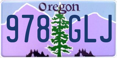 OR license plate 978GLJ