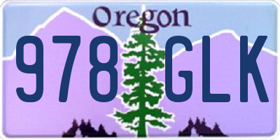 OR license plate 978GLK
