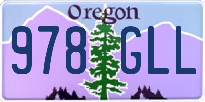 OR license plate 978GLL