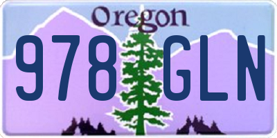 OR license plate 978GLN