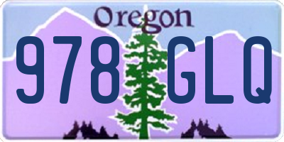 OR license plate 978GLQ
