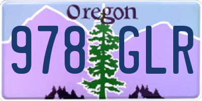 OR license plate 978GLR