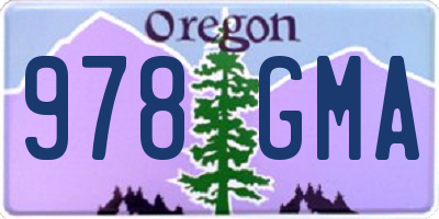 OR license plate 978GMA