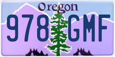 OR license plate 978GMF