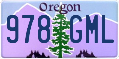 OR license plate 978GML