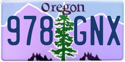 OR license plate 978GNX