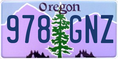 OR license plate 978GNZ