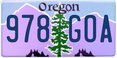 OR license plate 978GOA