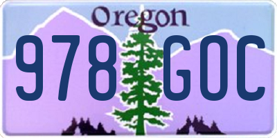 OR license plate 978GOC