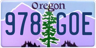 OR license plate 978GOE