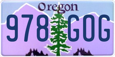 OR license plate 978GOG