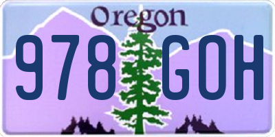 OR license plate 978GOH