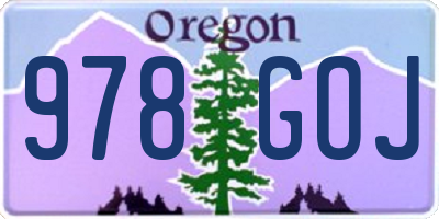 OR license plate 978GOJ