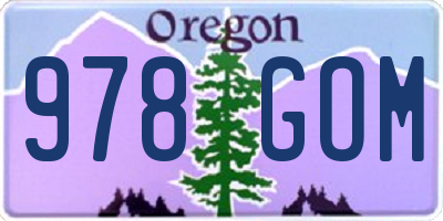 OR license plate 978GOM