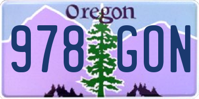 OR license plate 978GON