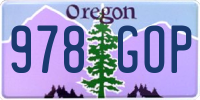 OR license plate 978GOP