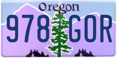 OR license plate 978GOR