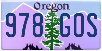 OR license plate 978GOS