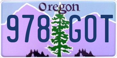 OR license plate 978GOT