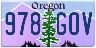 OR license plate 978GOV