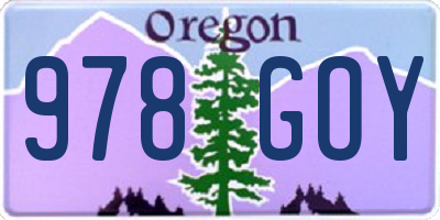 OR license plate 978GOY