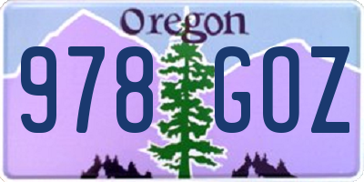 OR license plate 978GOZ