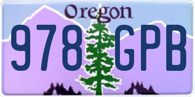 OR license plate 978GPB