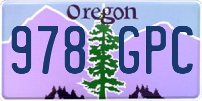 OR license plate 978GPC