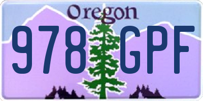 OR license plate 978GPF
