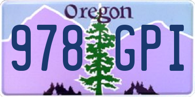 OR license plate 978GPI