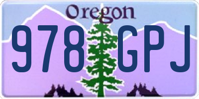 OR license plate 978GPJ