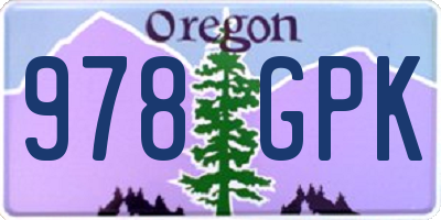 OR license plate 978GPK