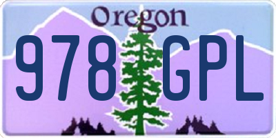 OR license plate 978GPL