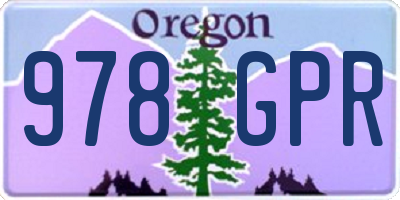 OR license plate 978GPR