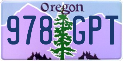 OR license plate 978GPT