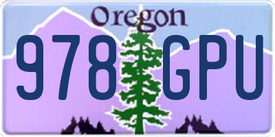 OR license plate 978GPU